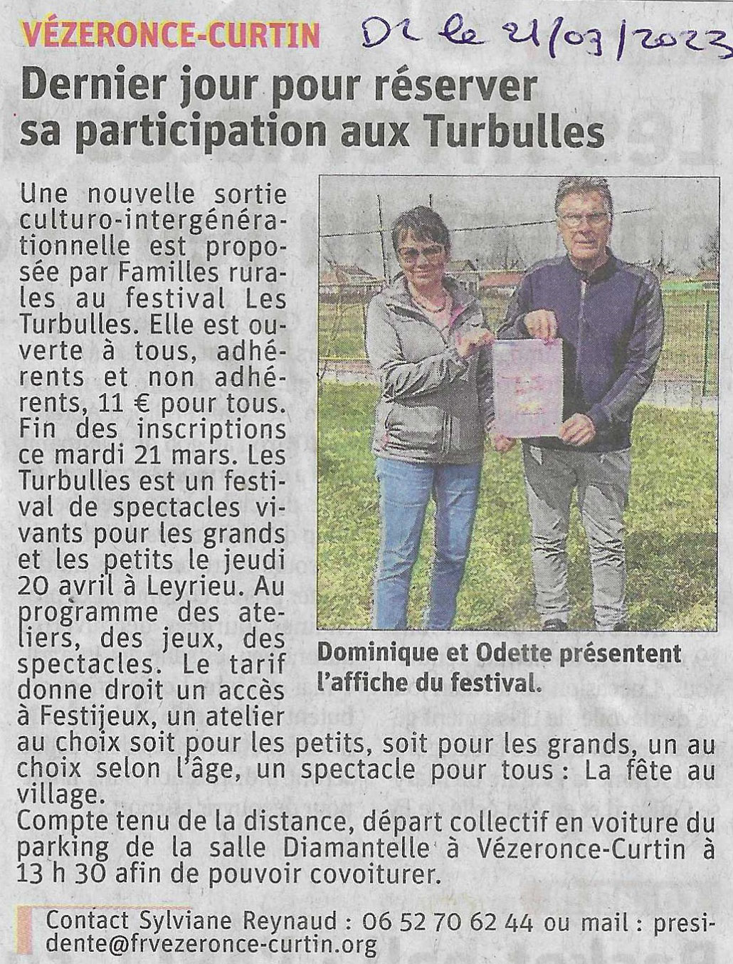 Article Les Turbulles  20 Avril 2023