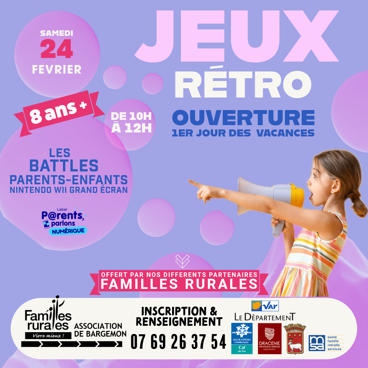1er jour des vacances avec les Battles Parents-Enfants  Nombre d'équipes limitées, ouvert aux familles de Montferrat, Claviers, Callas, Chateaudouble