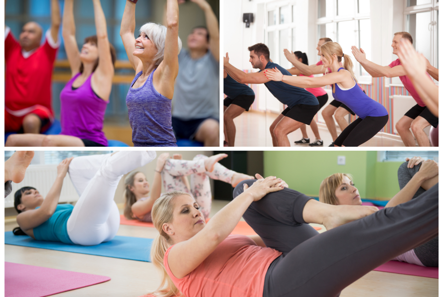 Démonstration activités sportives streching - pilates - renforcement musculaire