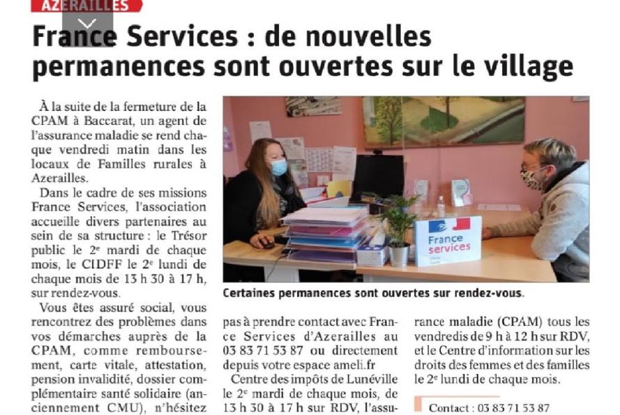Permanence chez France Services