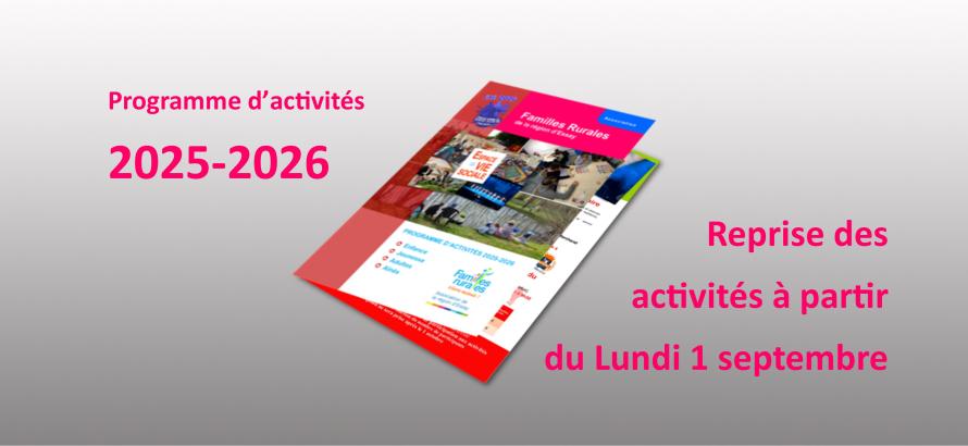 bandeau reprise activités 2025-2026