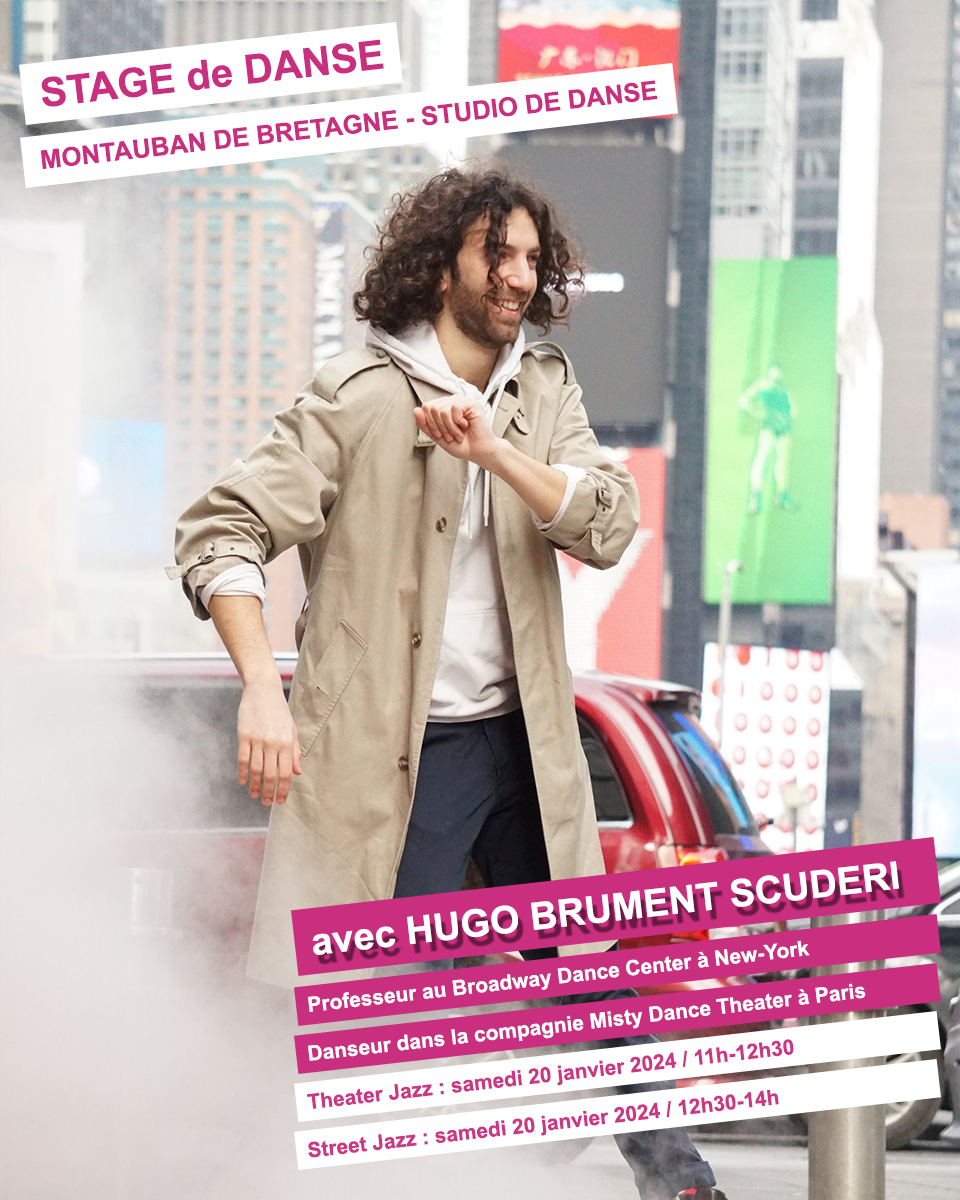 Affiche stage de danse 2024-01 Hugo Brument Scuderi