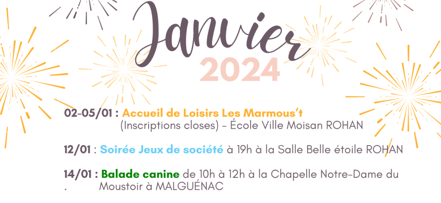 Calendrier des activités de janvier 2023