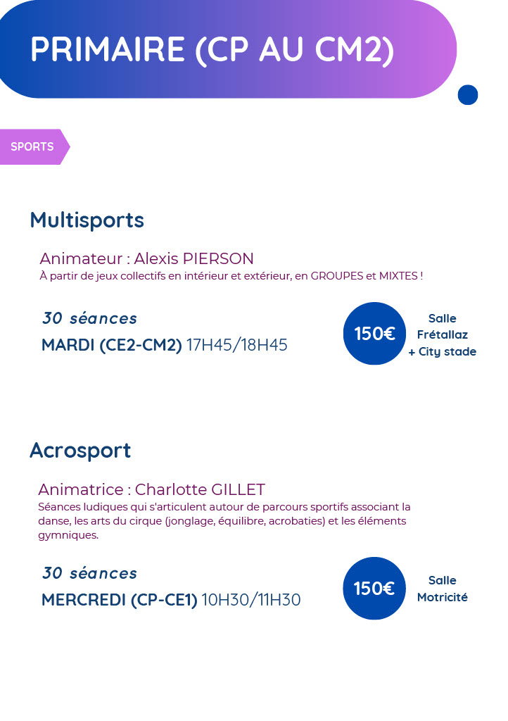 Multisports et Acrosport