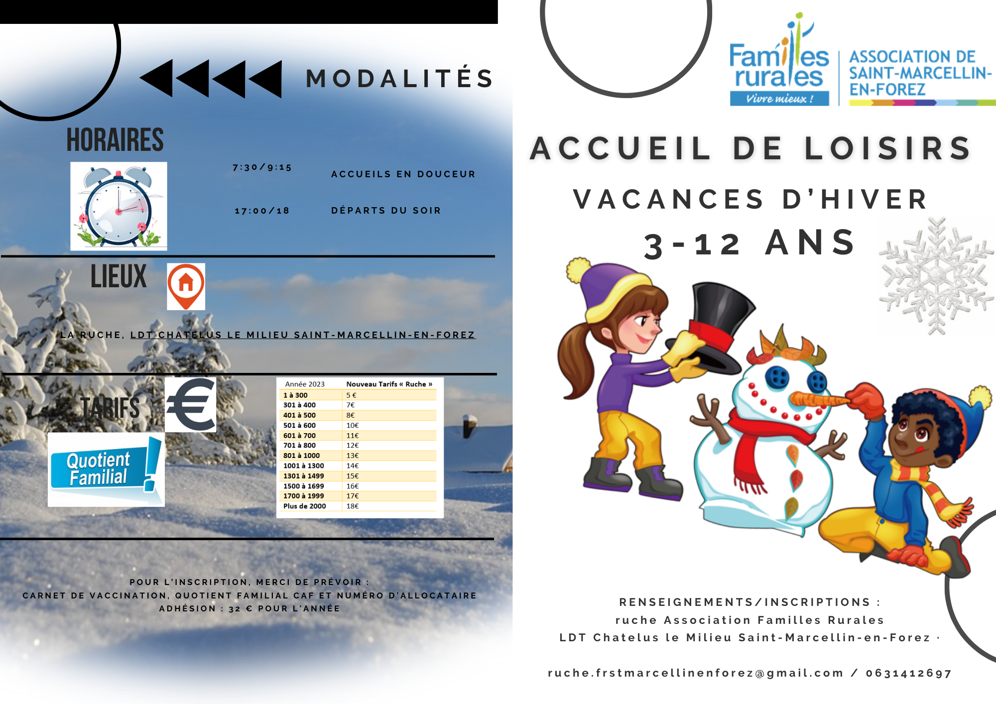 informations et tarifs