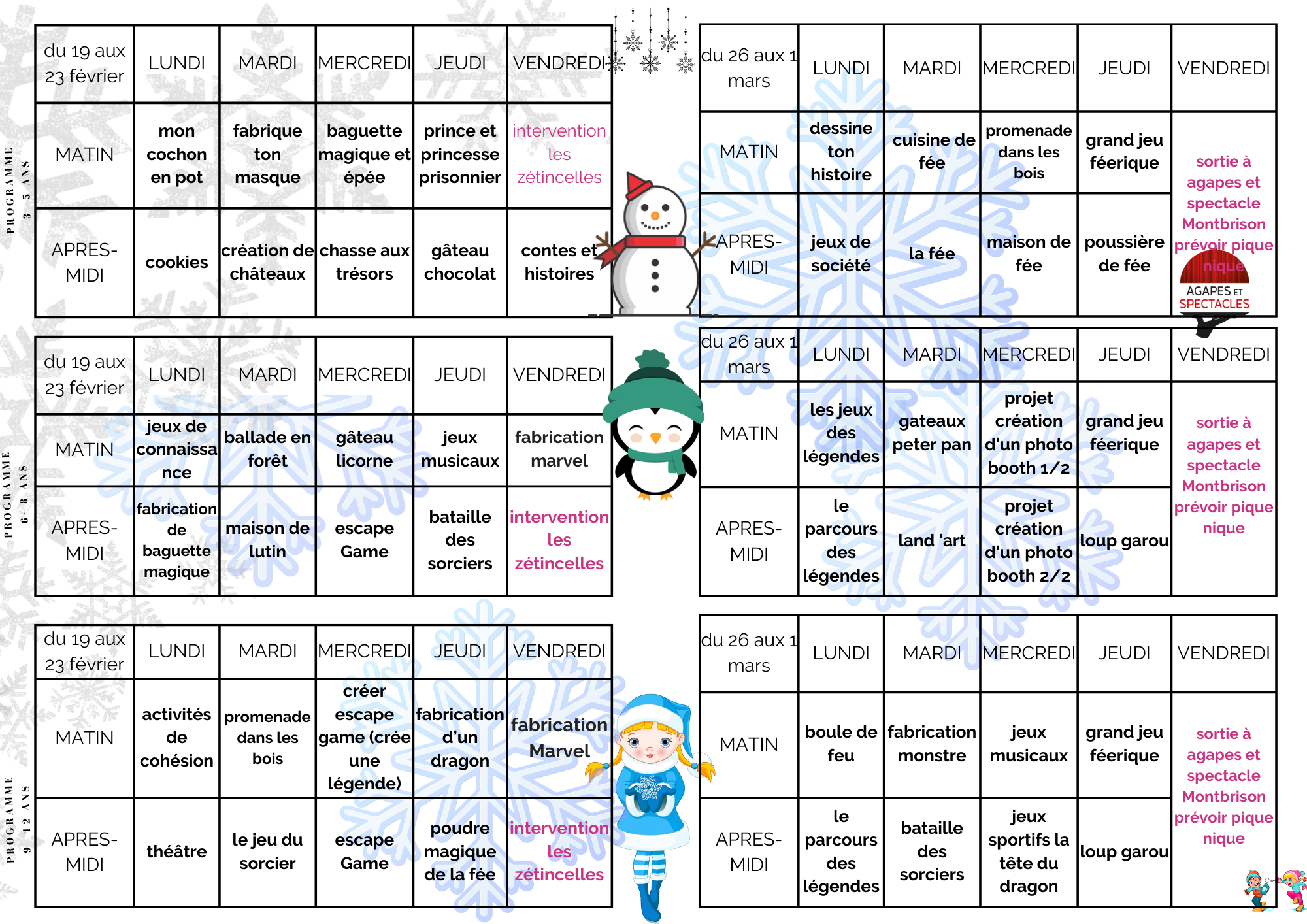 programme vacances hiver 2024
