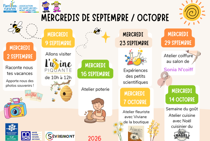 Plaquette des mercredis de septembre et octobre 2026