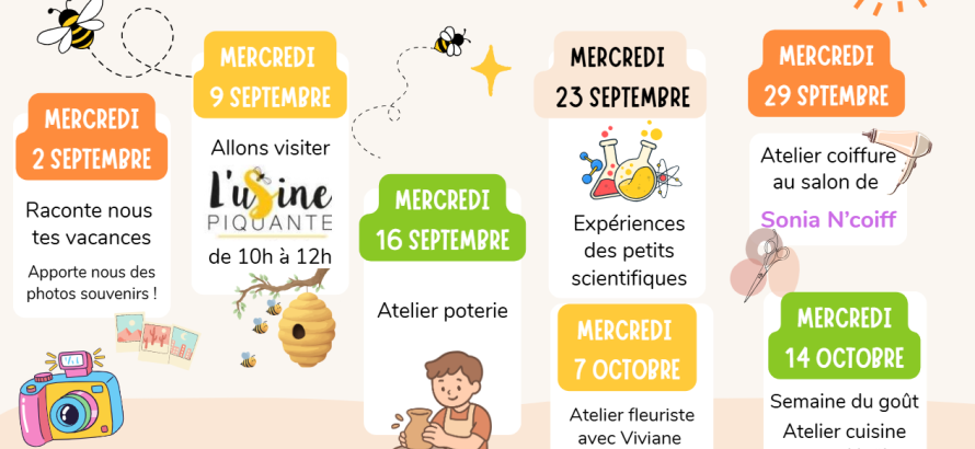 Plaquette des mercredis de septembre et octobre 2026