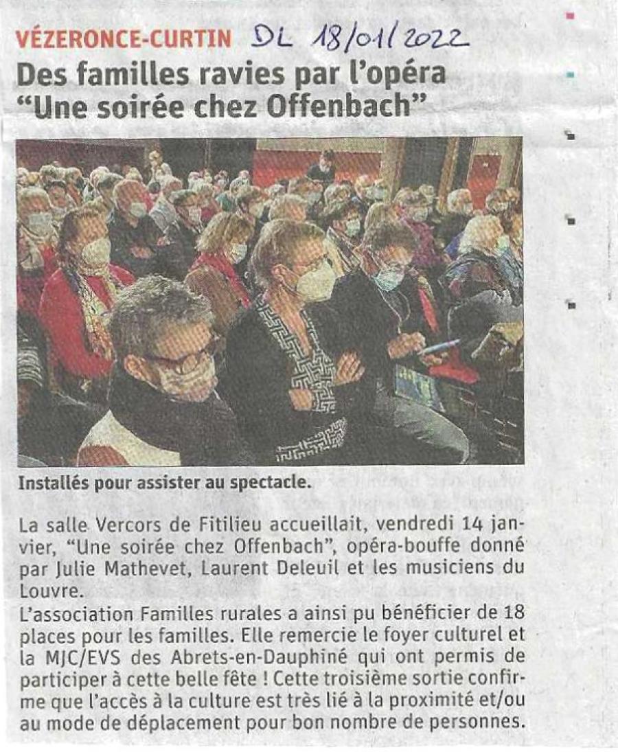 Article DL Sortie Offenbach 24/01/2022