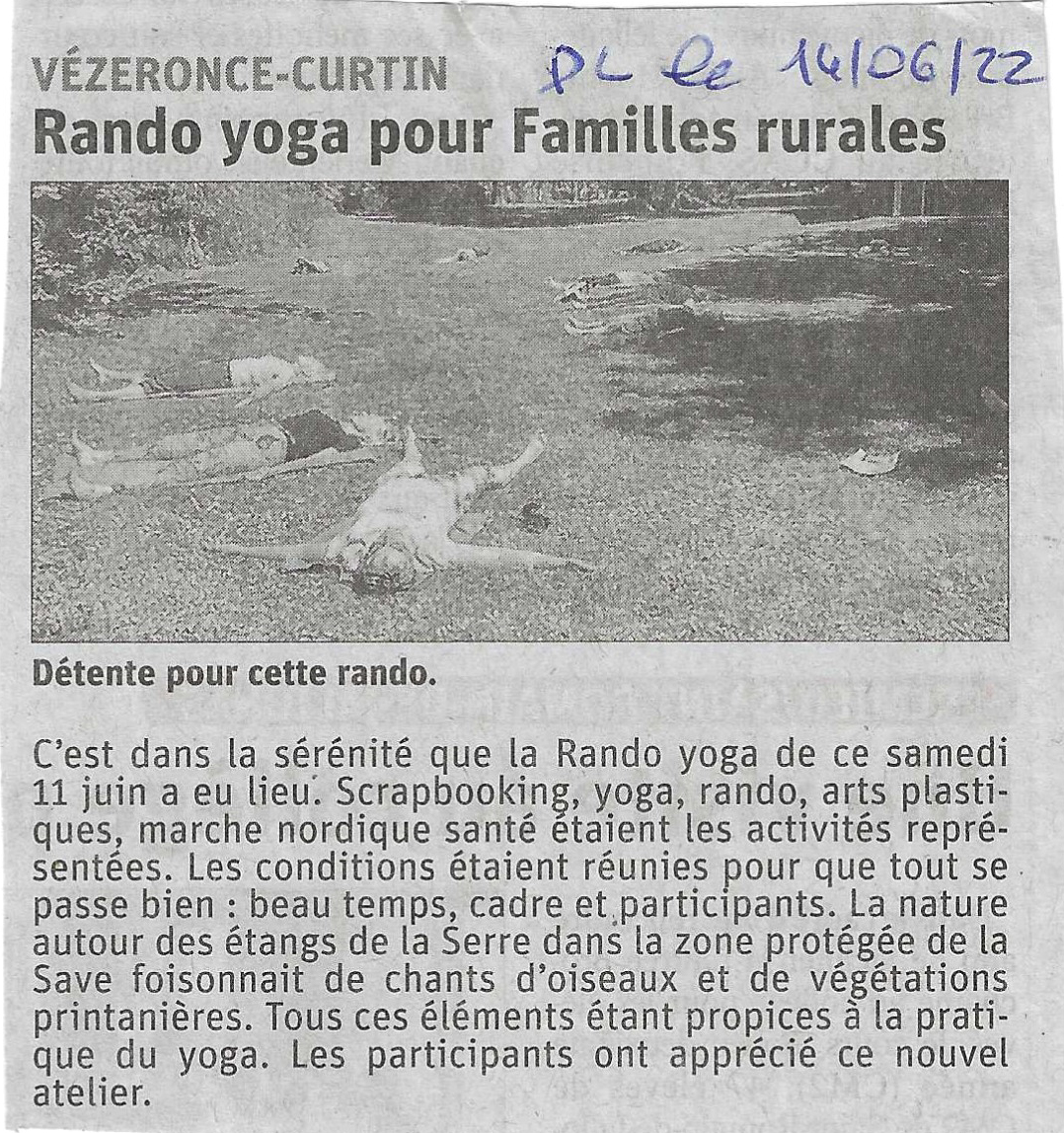 Rando Yoga du 11 juin 2022