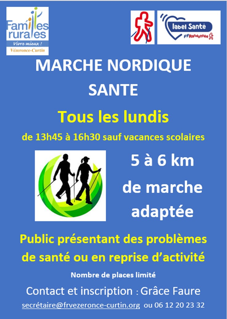 Affiche Marche Nordique Santé 09 2023